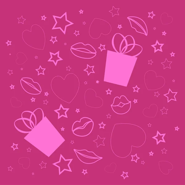 Carta Parati Luminoso San Valentino Sfondo Rosa Scuro Silhouette Rosa — Foto Stock