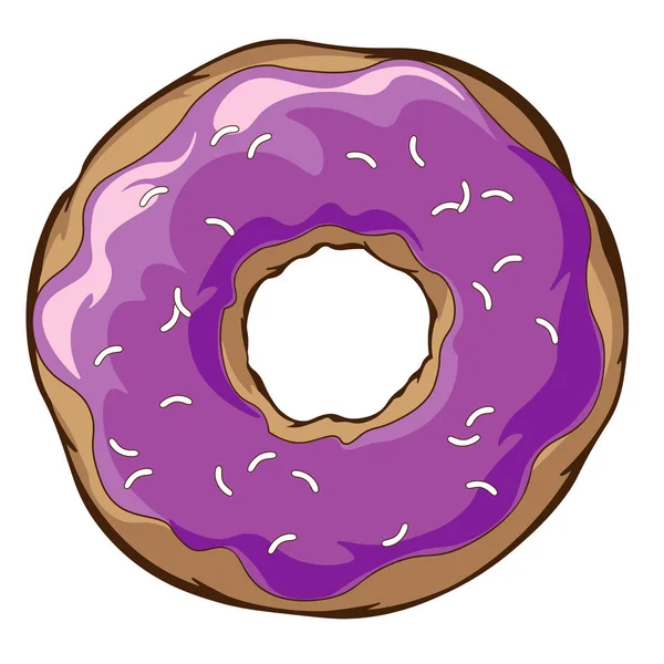 Lichte Zoete Ontwerpelement Witte Achtergrond Fel Donuts Paarse Glazuur — Stockfoto