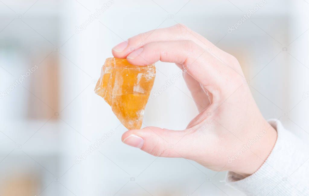 Honey calcite semi preciouse gemstone