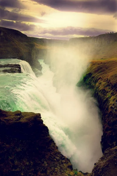 Gullfoss vízesés a Victoria Izlandi táj — Stock Fotó