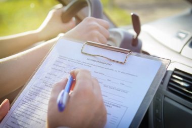 Ehliyet ruhsat yol testi formu doldurma examiner