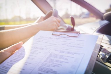 Ehliyet ruhsat yol testi formu doldurma examiner