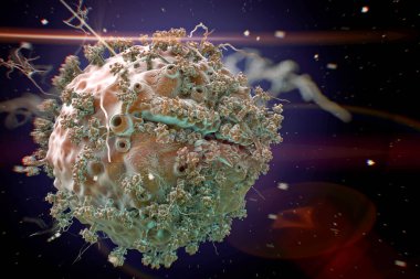 Wuhan, Çin 'den Coronavirus' u gösteren 3D çizimler. Bu virüs tehlikeli olabilir ya da SARS kadar ölümcül..