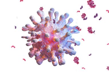 Wuhan, Çin 'den Coronavirus' u gösteren 3D çizimler. Bu virüs tehlikeli olabilir ya da ölümcül Sars.