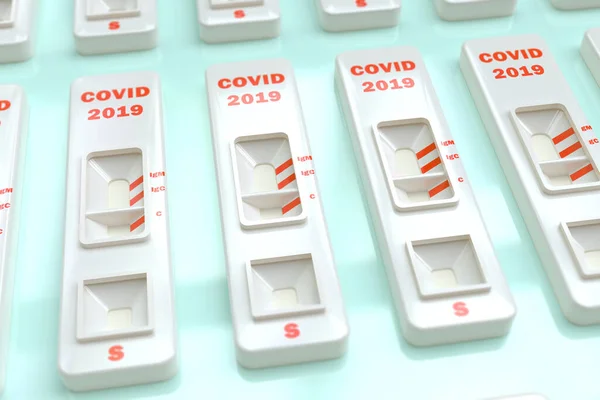 Covid19 Sars Virus Snelle Test Snelle Covid Tests Veel Items — Stockfoto