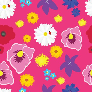 Vektör desen kır çiçekleri