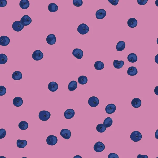 Modèle vectoriel de myrtille sur fond lilas — Image vectorielle