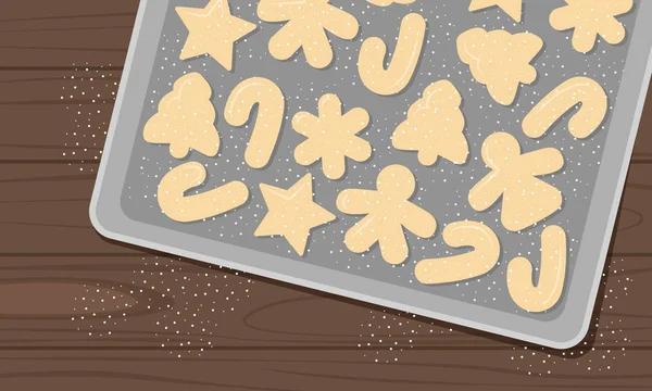 Vector Flat Illustration of Christmas Gingerbread — Stock Vector