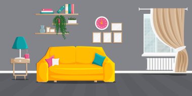 İç modern mobilya oturma odası