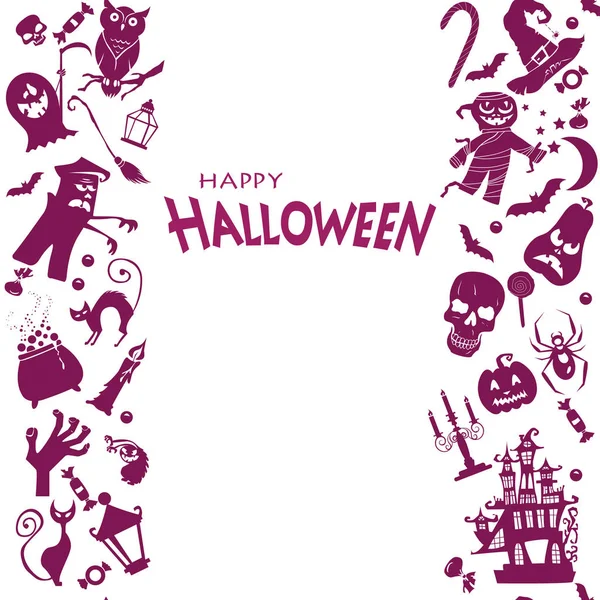 Fond Des Icônes Halloween Modèle Pour Emballage Cartes Affiches Menu — Image vectorielle