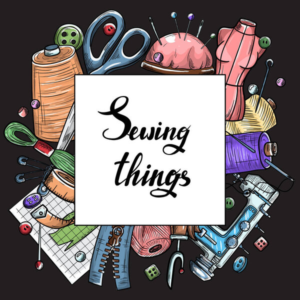 Портной или портниха работы и модельер ателье элементы эскиза. Векторное шитье в ретро винтажном стиле на доске
.