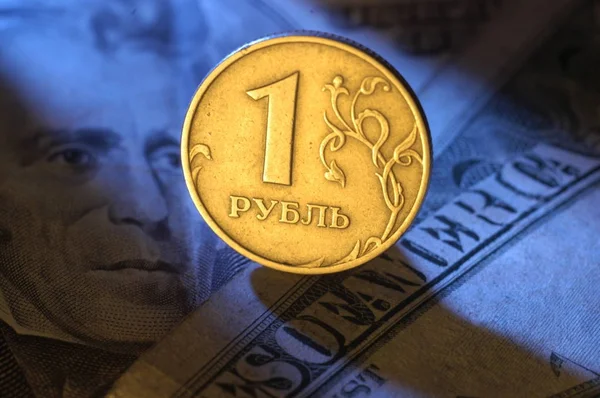Один Российский Рубль Стоит Долларов — стоковое фото