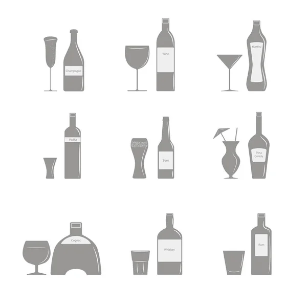 Flaschen und Gläser — Stockvektor