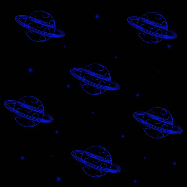 Planète et étoiles — Image vectorielle