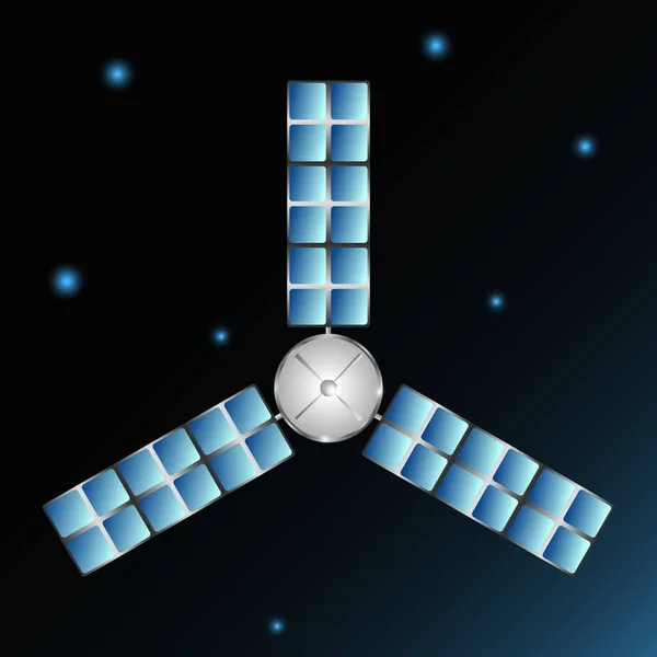 恒星背景下的空间卫星 — 图库矢量图片