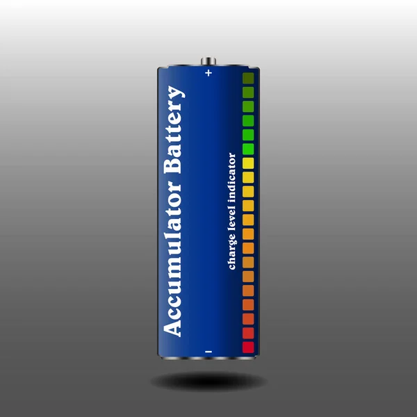 Batterie rechargeable avec indicateur de charge — Image vectorielle