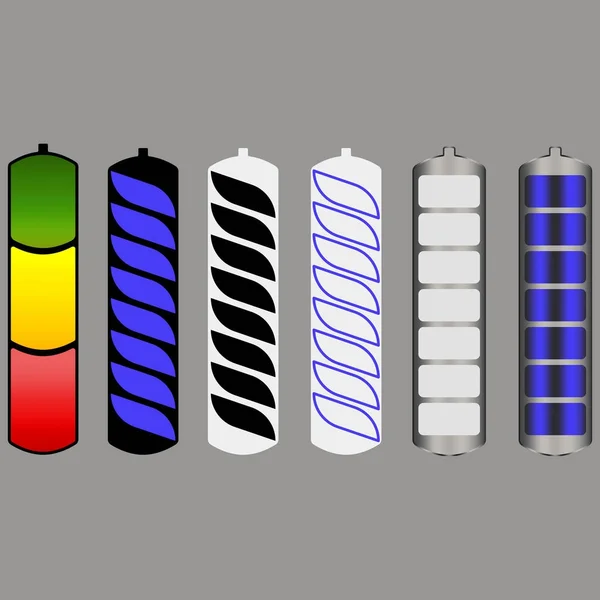 Olika varianter av batteriet Ladda bild — Stock vektor