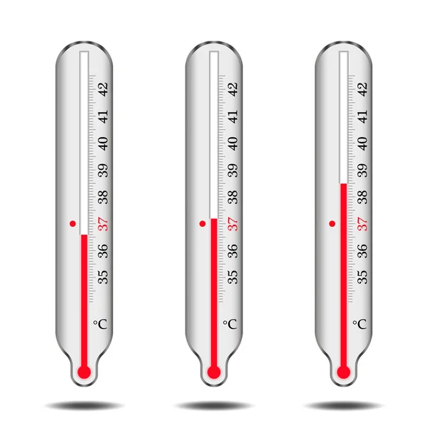 Un ensemble de thermomètres au mercure — Image vectorielle