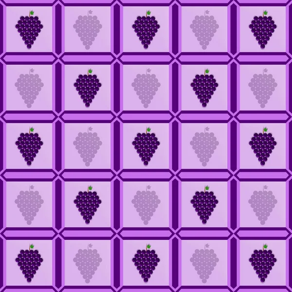 Виноград в фоторамке выложен в виде плитки — стоковый вектор