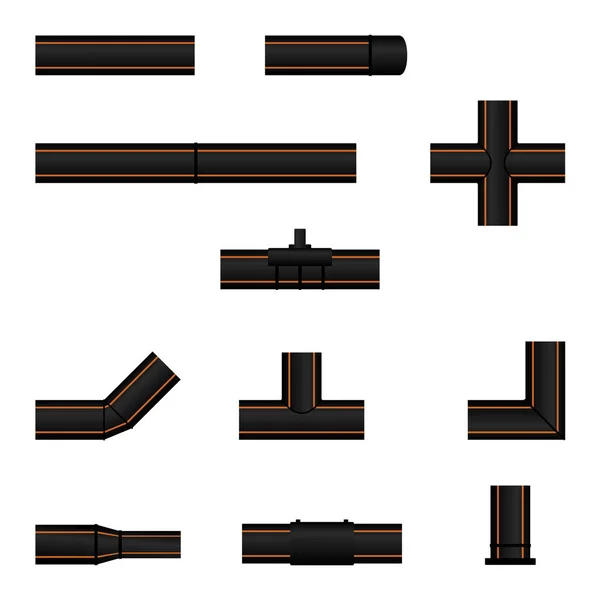 Polyethylene plastic pipes and fittings — Stock Vector