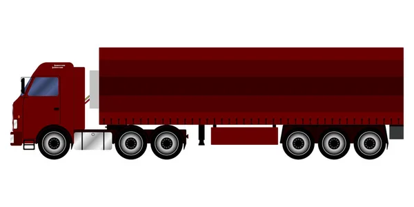 Vrachtwagen met oplegger die lading vervoert — Stockvector
