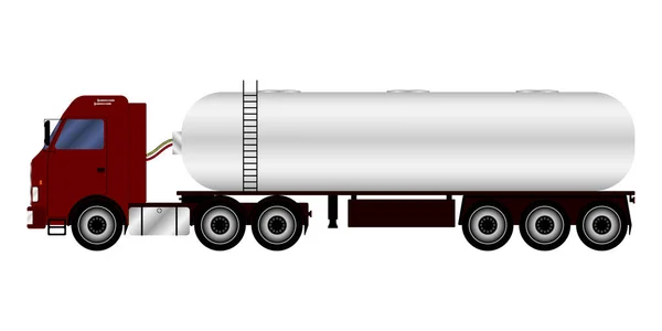 Vrachtwagen met aanhanger transport van vloeistof — Stockvector