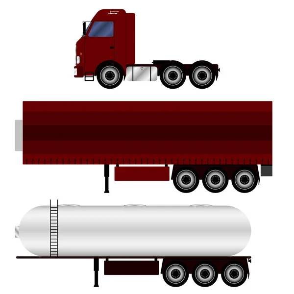 Vrachtwagen met aanhanger transport van vloeistof — Stockvector
