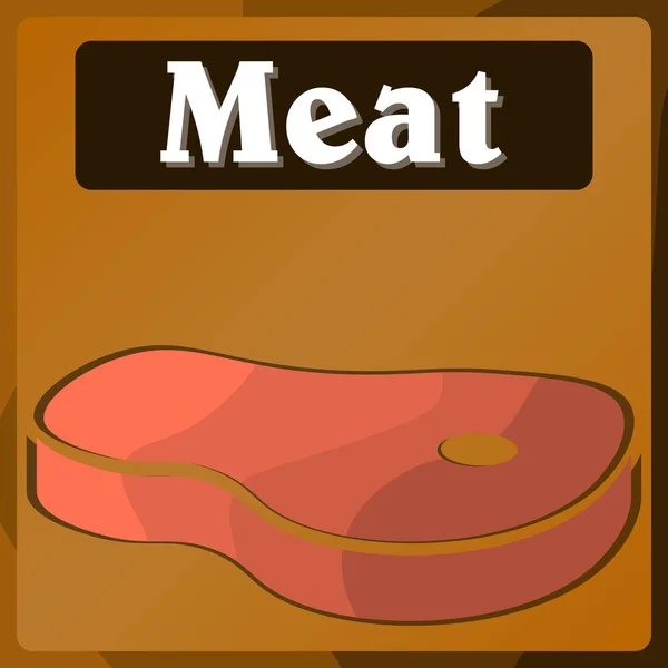 Tabela w supermarkecie z wizerunkiem zakład mięsny — Wektor stockowy