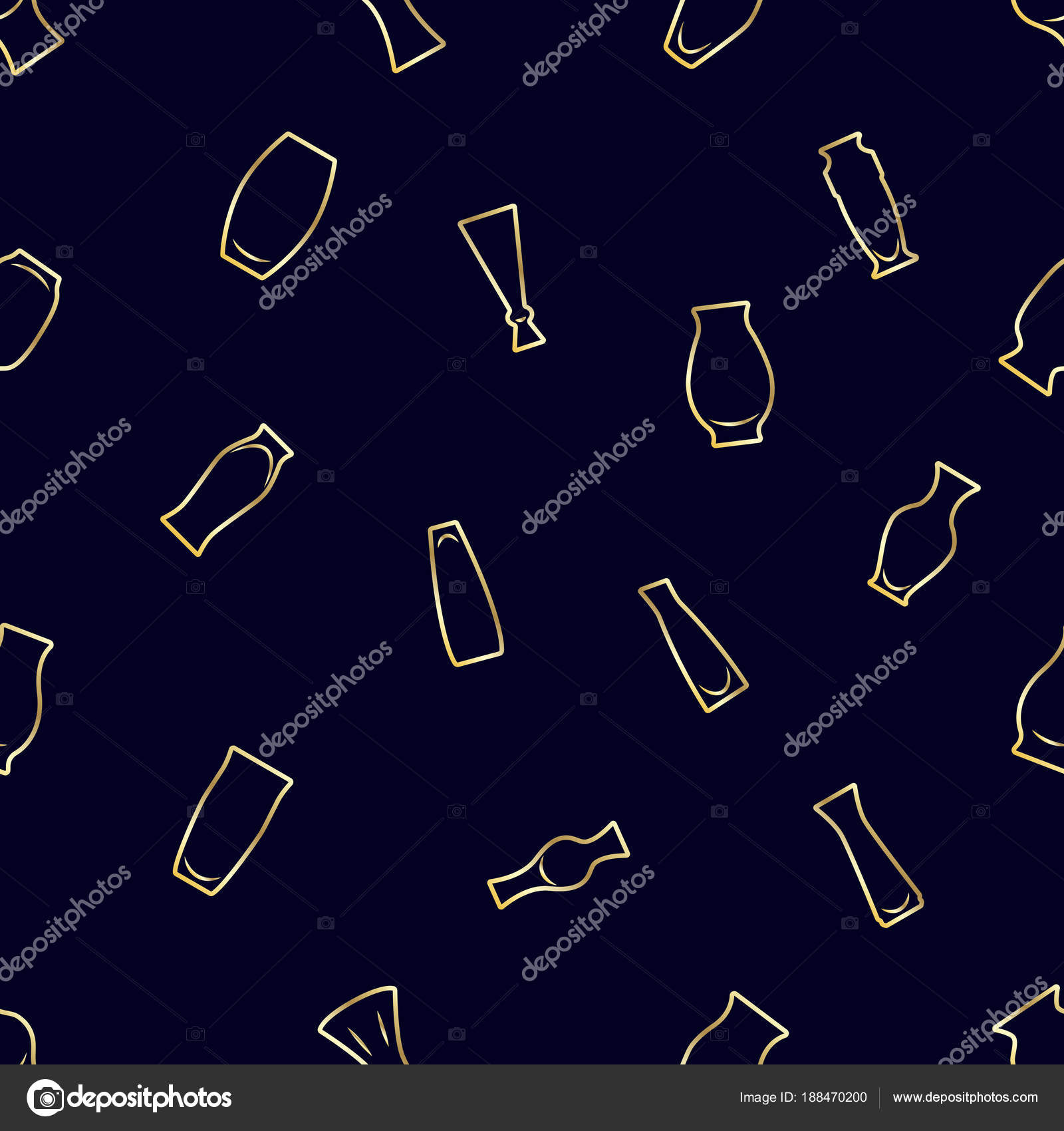 Outline Of A Flower Vase Vector Seamless Flower Vase Pattern On