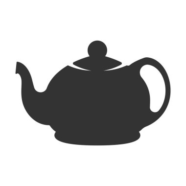 Beyaz arka planda siyah Kettle vektör simgesi. İzole