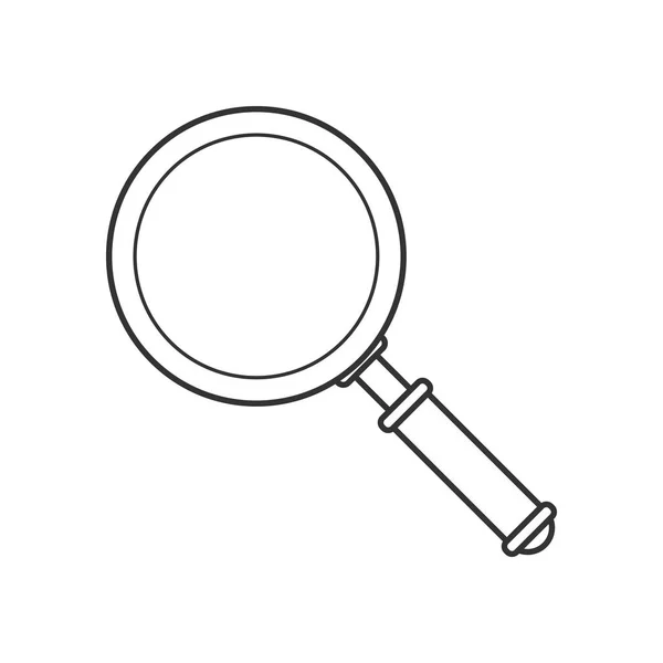 A magnifying glass icon on a white background. Contour, easily editable vector image — Stock Vector