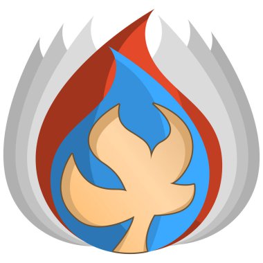 Soyut öğeler - yangın su hava yeryüzünün Birleşik bir tarzda idam örnektir. Beyaz arka plan üzerinde vektör