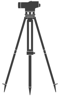 Simge inşaat seviyesi beyaz arka plan üzerinde izole tripod, vektör çizim, üzerinde