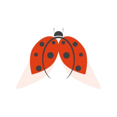 Uğur böceği logosu beyaz arka plan üzerinde izole. Vektör çizim