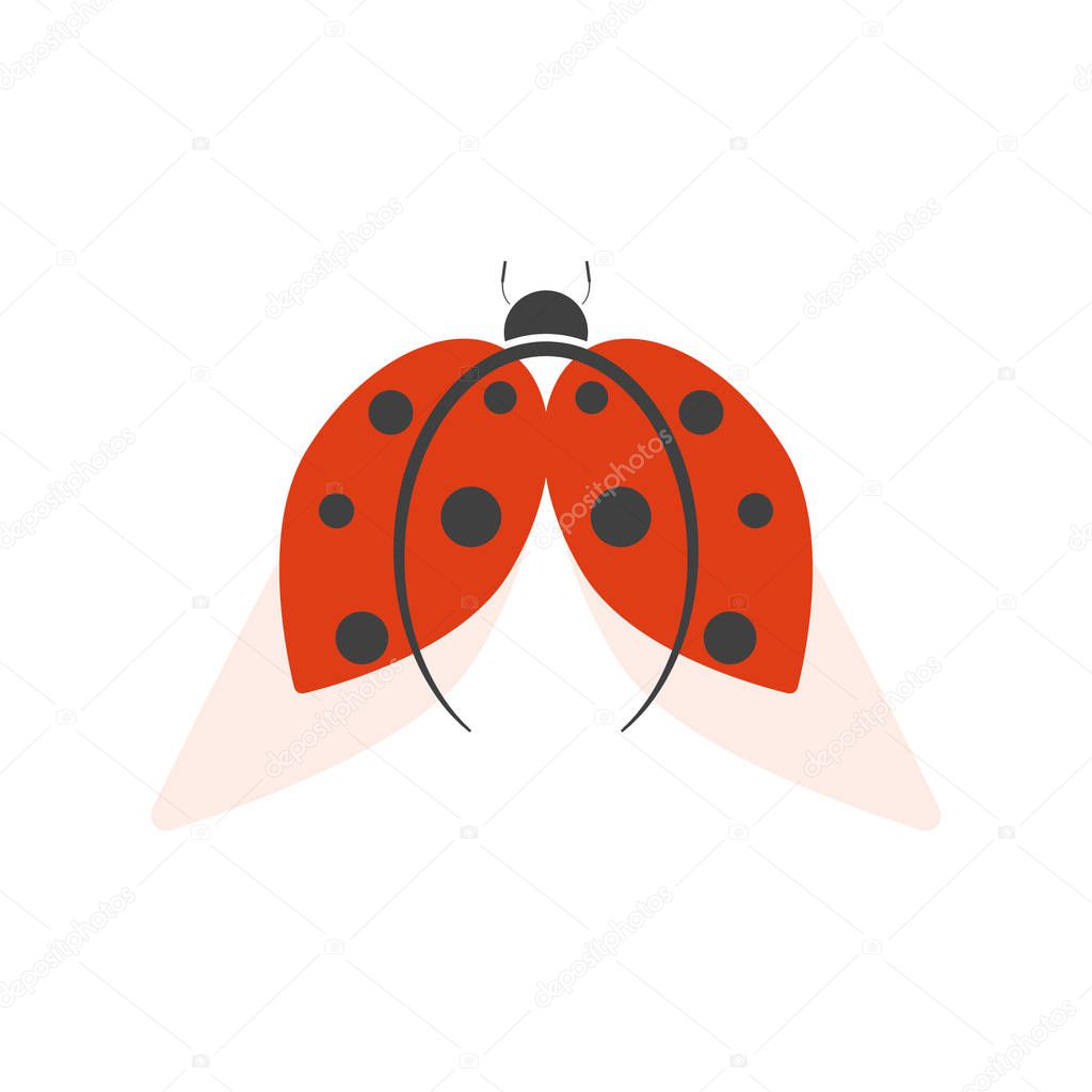 Ladybird logo isolated on white background. Vector illustration.
