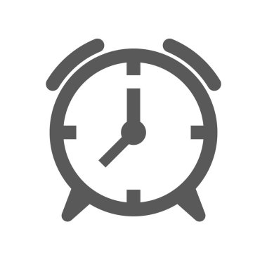 Alarm clock icon. Minimalistic performance. Isolated vector on a white background.