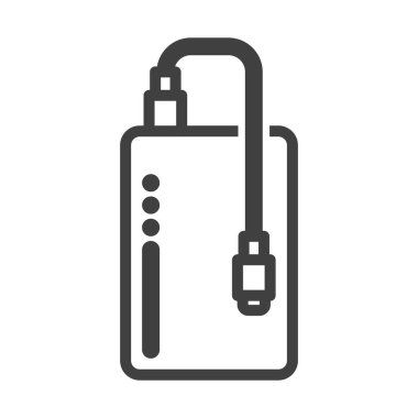 Portable charger icon for phone and any gadget. Isolated vector on a white background.