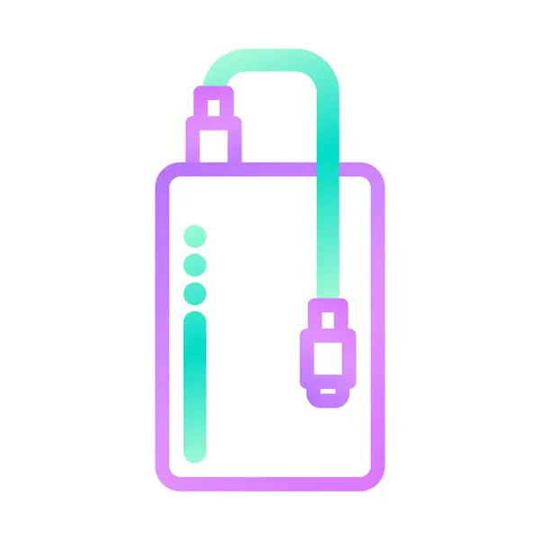 Portable charger icon for phone and any gadget. Multi-colored performance. Isolated vector on a white background. — 스톡 벡터