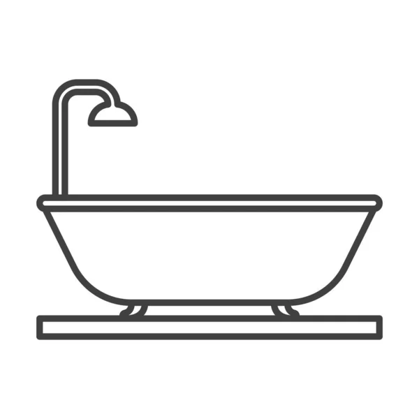 Banyo ikonu. Doğrusal minimalist tasarım. Beyaz arkaplandaki izole vektör. — Stok Vektör