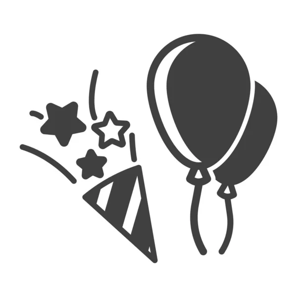 休日のアイコン。黒と白のボールやお祝い爆竹のイメージ。白い背景の独立したベクトル. — ストックベクタ