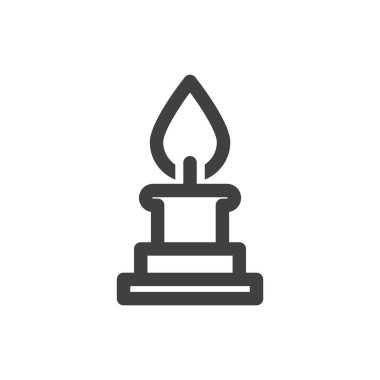 Mum ikonu. Minimalist doğrusal görüntü. Beyaz arkaplandaki izole vektör.