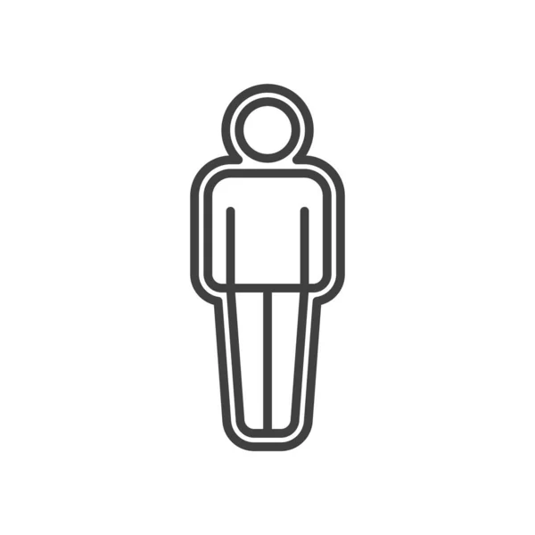 保護された人のアイコンのシルエット。彼の周りに保護バリアを持つ男のシンプルなイメージ。清潔さと信頼性の象徴。線形実行。白い背景の独立したベクトル. — ストックベクタ