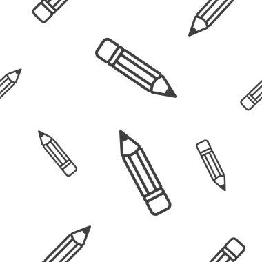 Rastgele dağınık kalemlerle farklı boyutlarda kusursuz desenler. Beyaz arkaplanda minimal doğrusal görüntü. Vektör.