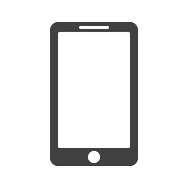 Icono del teléfono móvil. Imagen de glifo simple. Vector aislado sobre fondo blanco . — Vector de stock