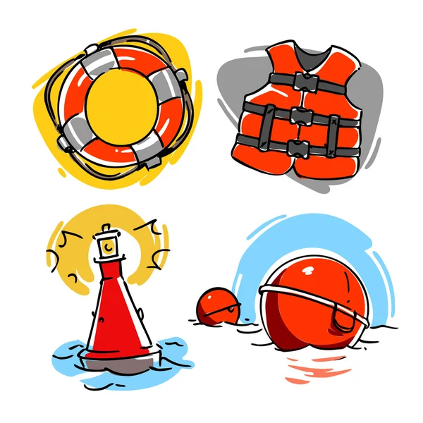 Water safety sketch illustrations