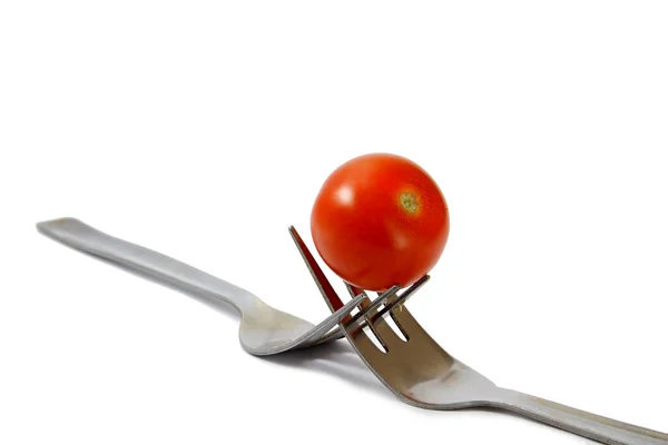 Tomat Med Gaffel Tabell — Stockfoto