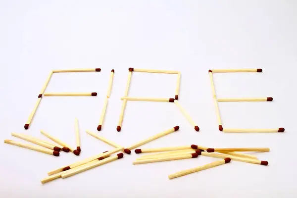 word fire made out of matches