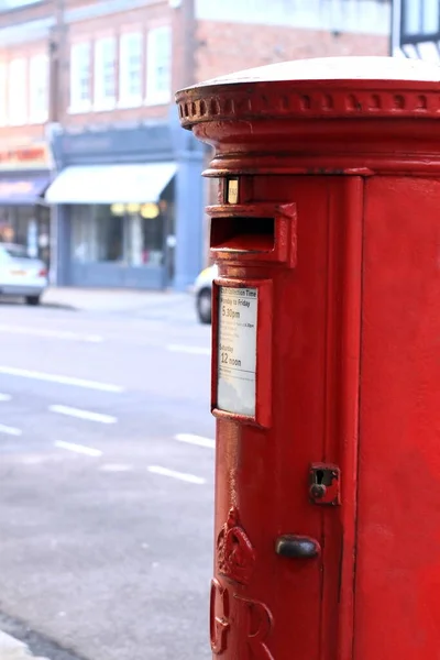 Red Post Box London Town Stock Photo — стокове фото