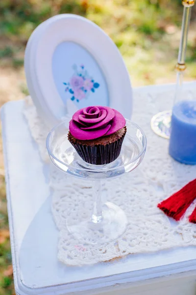 Cupcake on a stand at the wedding