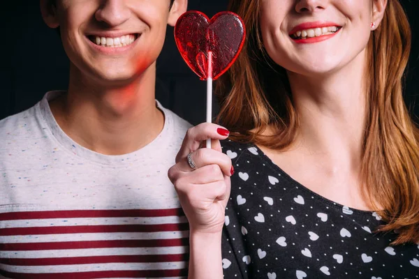 Lovers Heart Lollipop — стоковое фото